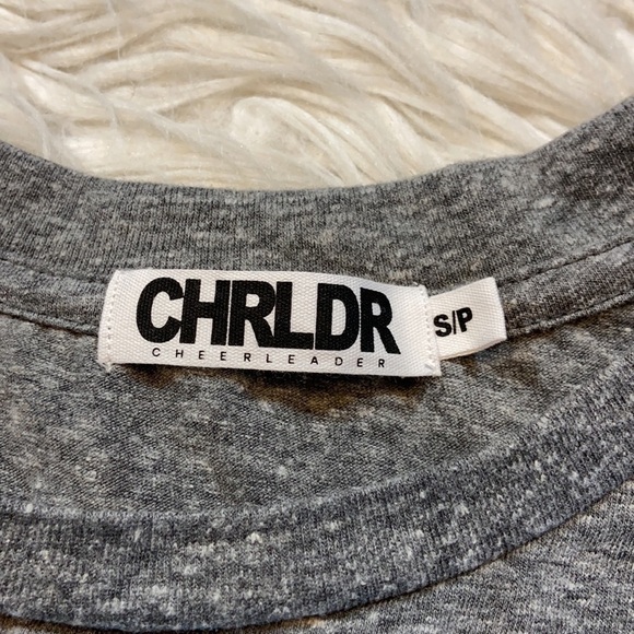 CHRLDR Gray Neon Yellow Ombré Star Short Sleeve Tee sz S - Picture 3 of 8